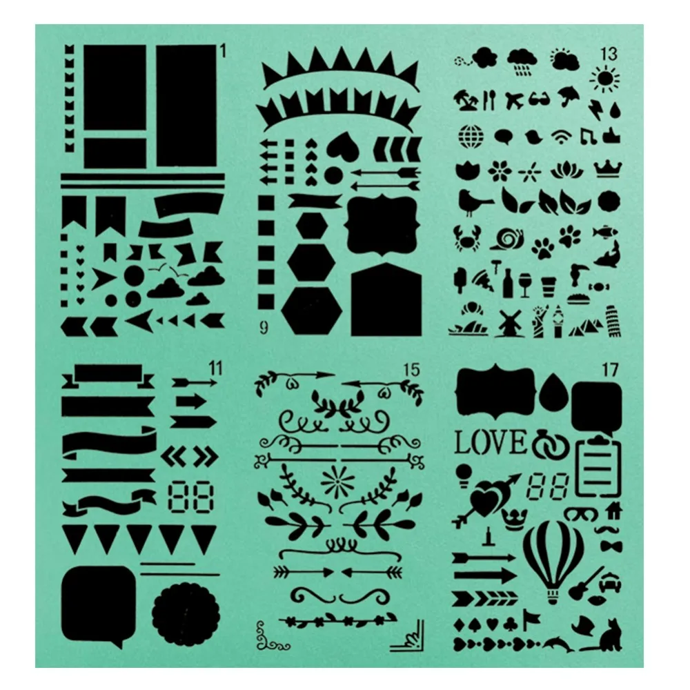 6pcs DIY Layering Stencils for Scrapbooking/Photo Album Stamps Embossing Template Decorative Paper Crafts for Children Painting
6pcs DIY Layering Stencils for Scrapbooking/Photo Album Stamps Embossing Template Decorative Paper Crafts for Children Painting