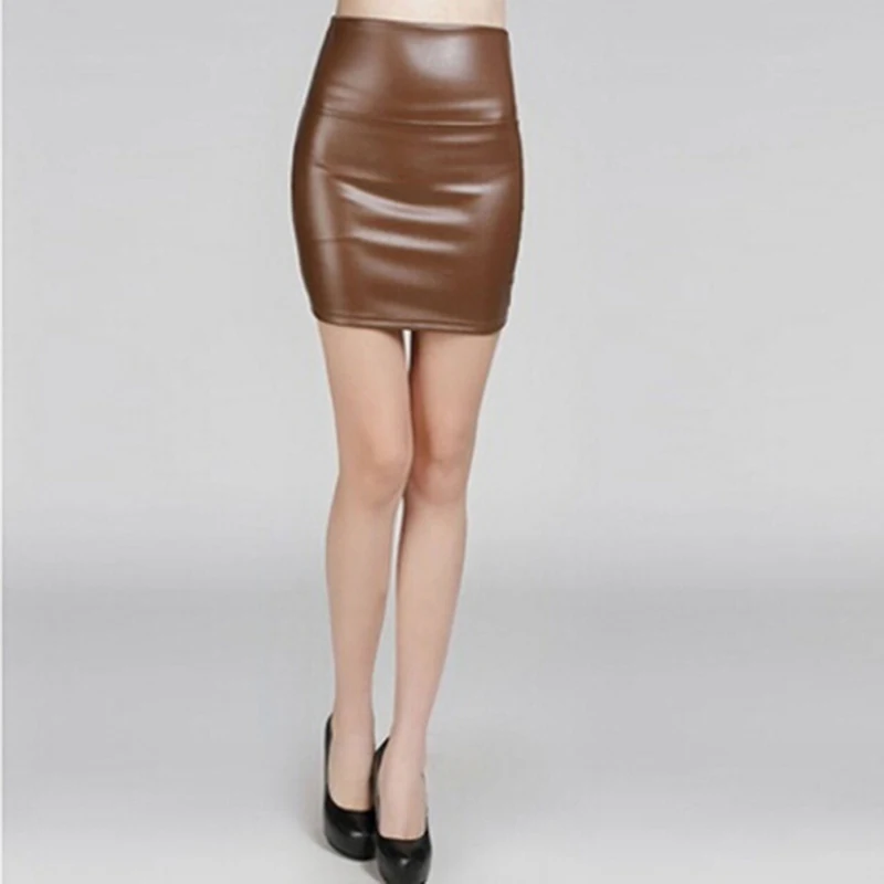Женская кожаная короткая юбка Bigsweety сексуальная на молнии сзади новая модная