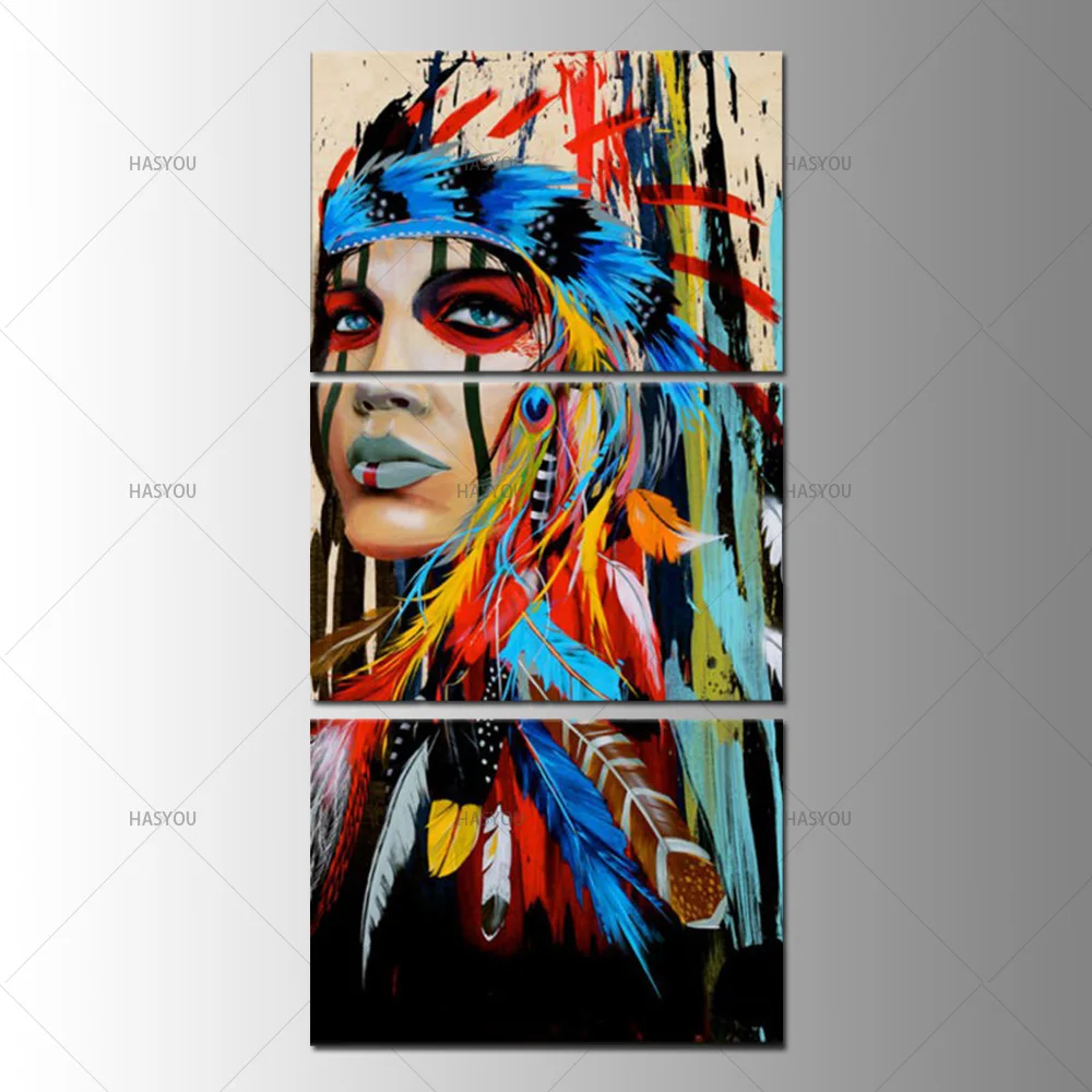 Newest Handmade Beauty art Painting Native American Indian Girl Feathered Modern Paints For Home Wall Art Decor For Christmas
Newest Handmade Beauty art Painting Native American Indian Girl Feathered Modern Paints For Home Wall Art Decor For Christmas