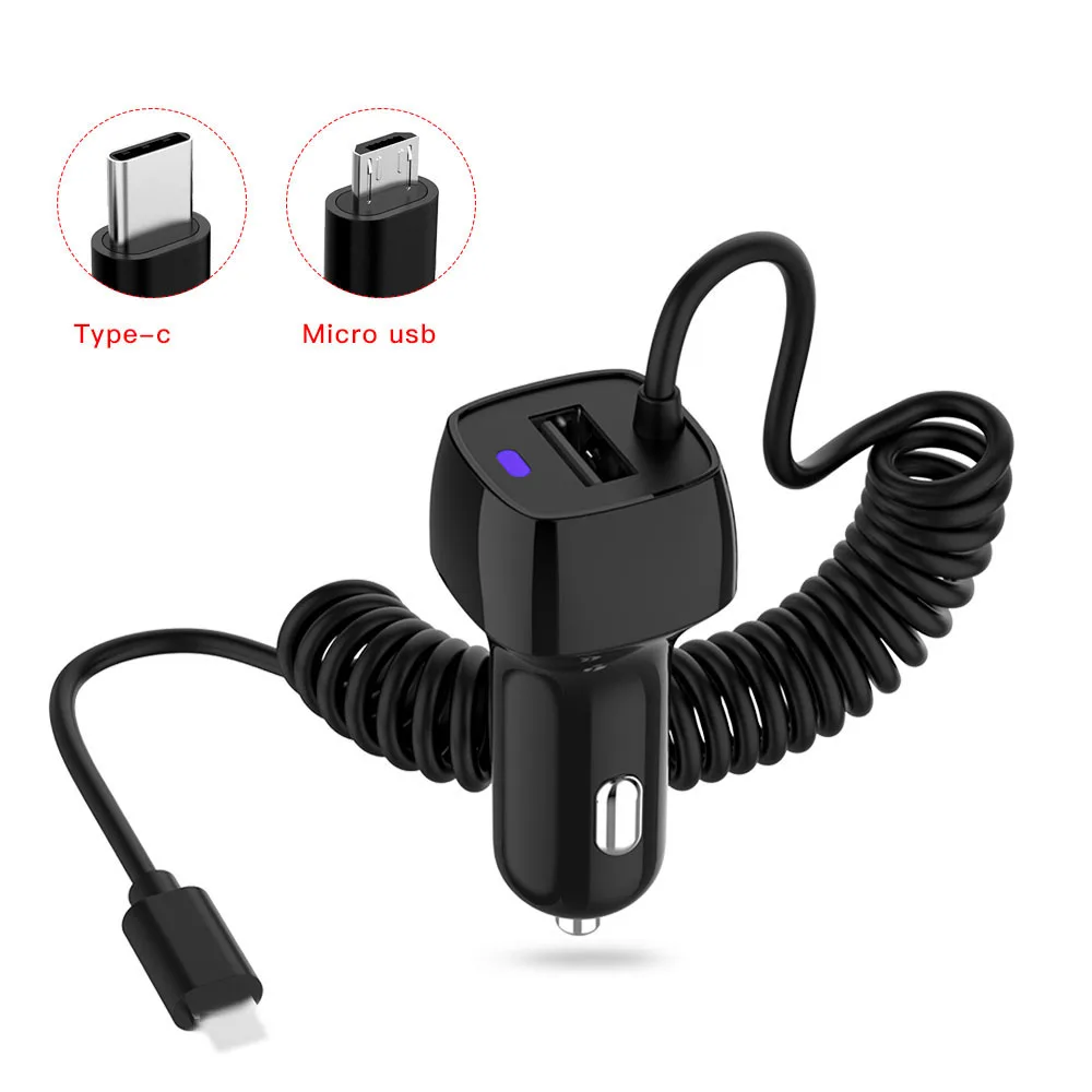 5V/2.1A Dual Port USB Car Charger Phone Car Charger With Micro Type C USB Cable For Samsung S9 S8 Plus /Huawei
5V/2.1A Dual Port USB Car Charger Phone Car Charger With Micro Type C USB Cable For Samsung S9 S8 Plus /Huawei
