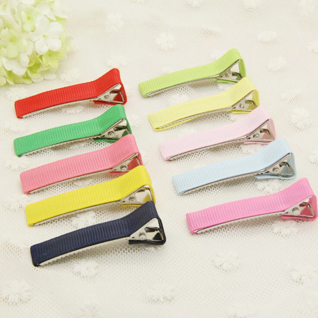 50Pcs/Pack Colorful Headwear Stain Coverd Hair Section Clip Hair Duck-Bill Clips for Baby Kids Children Girls Accs
