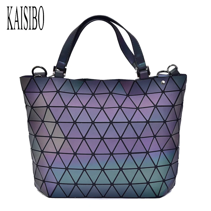 Geometric Luminous Handbag Shard Lattice Leather Shoulder Bag Women Messenger Bags Bolsos Mujer Purses and Handbags