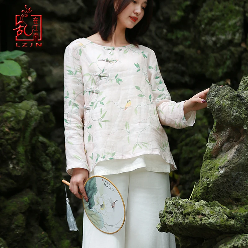 LZJN Chinese Style Women Blouse 2019 Spring Summer Retro Cheongsam Tang Suit Tops Linen Blouse Handmade Button Shirt One Size
LZJN Chinese Style Women Blouse 2019 Spring Summer Retro Cheongsam Tang Suit Tops Linen Blouse Handmade Button Shirt One Size