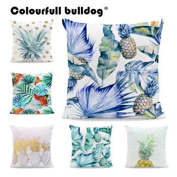 Colorful Palm Leaves Cushion Cases Pineapple Flowers Throw Pillows Blue Green Yellow Grey 17*17 In Square Home Living Room Decor
Colorful Palm Leaves Cushion Cases Pineapple Flowers Throw Pillows Blue Green Yellow Grey 17*17 In Square Home Living Room Decor