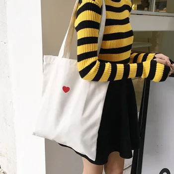 2020 Korean Version Cotton Canvas Eco Shopping Tote Shoulder Bag Embroidered Heart Bags For Women 2020 Sac A Main Bolso Mujer
2020 Korean Version Cotton Canvas Eco Shopping Tote Shoulder Bag Embroidered Heart Bags For Women 2020 Sac A Main Bolso Mujer