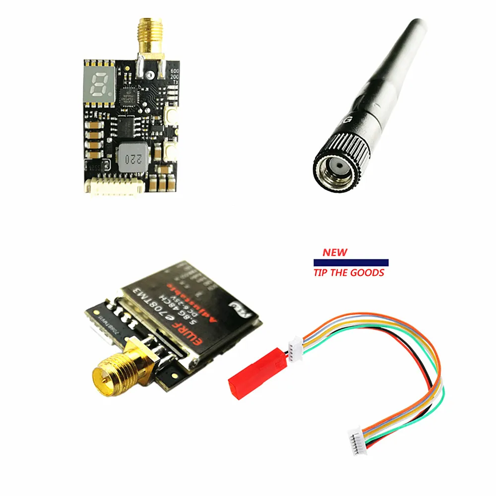 

EWRF e708TM3 5.8G 48CH Transmitter 25mW/200mW/600mW Switchable 5V BEC Output Support OSD Configuring for FPV RC Drone Models