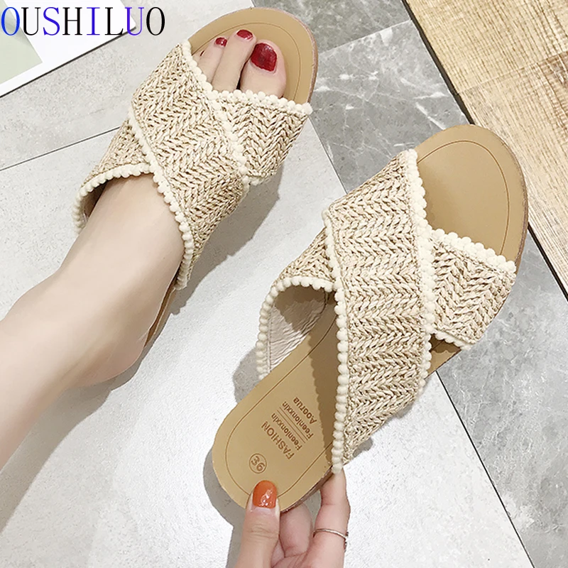 2019 Weave Slippers Women Summer Shoes Woman Casual Ladies Flat Home Indoor Slipper Slides Women flip flops pantufa buty damskie
2019 Weave Slippers Women Summer Shoes Woman Casual Ladies Flat Home Indoor Slipper Slides Women flip flops pantufa buty damskie