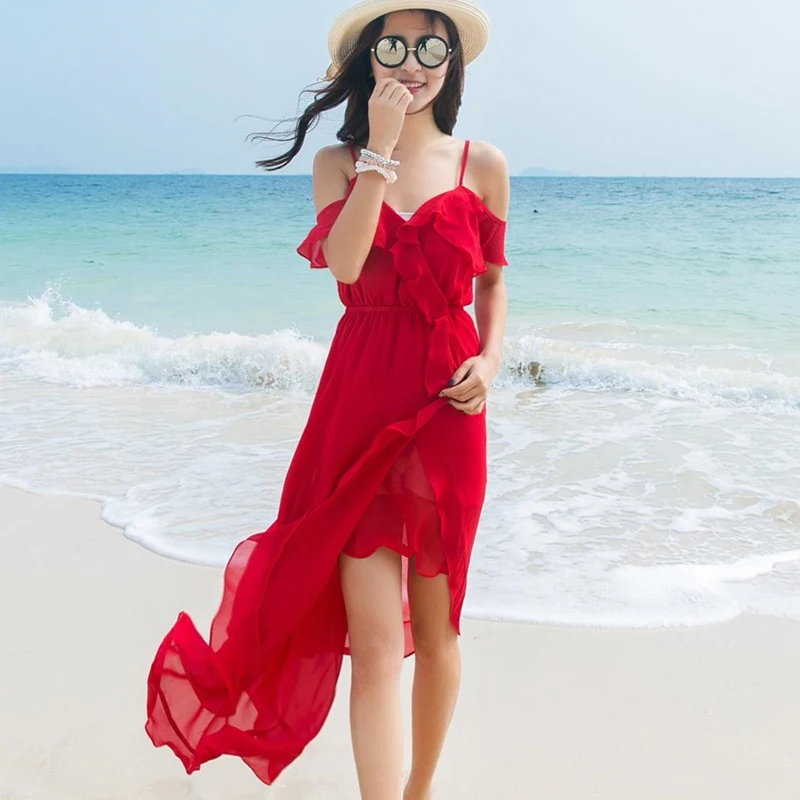 2018 summer chiffon ruffled off the shoulder bohemian sweet style long beach v-neck off short sleeve long new slim dress female
2018 summer chiffon ruffled off the shoulder bohemian sweet style long beach v-neck off short sleeve long new slim dress female