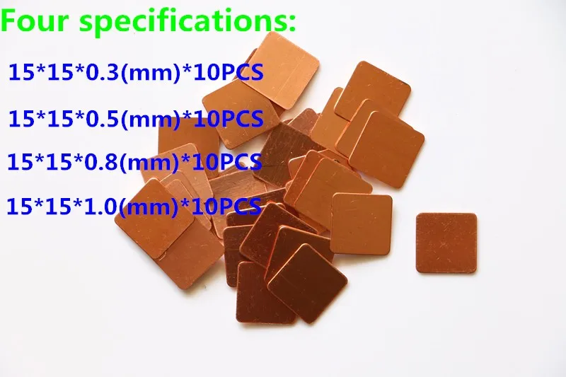 40pcs Copper Heat Sink Thermal Cooling Shim Copper Shim Graphics Thermal Pad Cooler Thermal Pads for Laptop GPU VAG PAD
40pcs Copper Heat Sink Thermal Cooling Shim Copper Shim Graphics Thermal Pad Cooler Thermal Pads for Laptop GPU VAG PAD