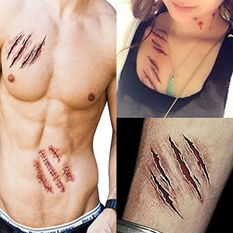 Luckyfine Halloween Zombie Scars Tattoos Fake Scab Bloody Makeup Terror Wound Scary Seems Sacry Sticker Cosmetic Make Up Tools
Luckyfine Halloween Zombie Scars Tattoos Fake Scab Bloody Makeup Terror Wound Scary Seems Sacry Sticker Cosmetic Make Up Tools
