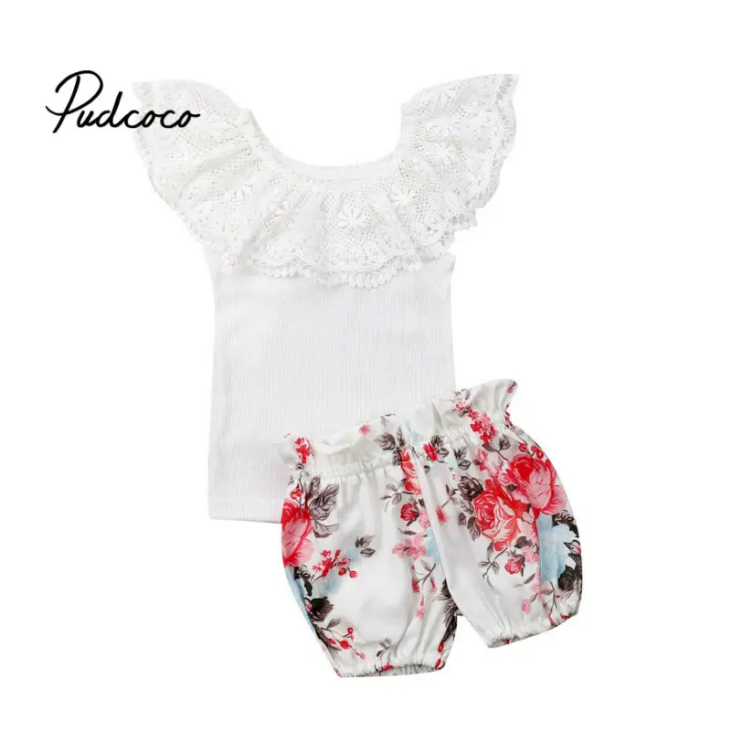 Pudcoco детская одежда костюмы для девочек малышей Enfant Fille кружевная блузка с