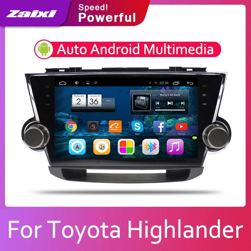 ZaiXi Android 2 Din Car radio Multimedia Video Player auto Stereo GPS MAP For Toyota Highlander 2007~2013 Media Navi Navigation 
ZaiXi Android 2 Din Car radio Multimedia Video Player auto Stereo GPS MAP For Toyota Highlander 2007~2013 Media Navi Navigation