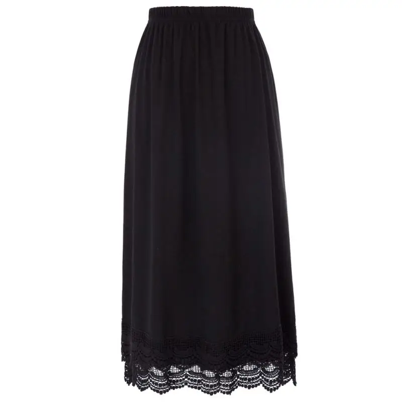 maxi skirts Women Basic black/ivory Elastic Waist Lace Crochet Hemline Cotton A-Line Skirt long vintage elegant party petticoat
maxi skirts Women Basic black/ivory Elastic Waist Lace Crochet Hemline Cotton A-Line Skirt long vintage elegant party petticoat
