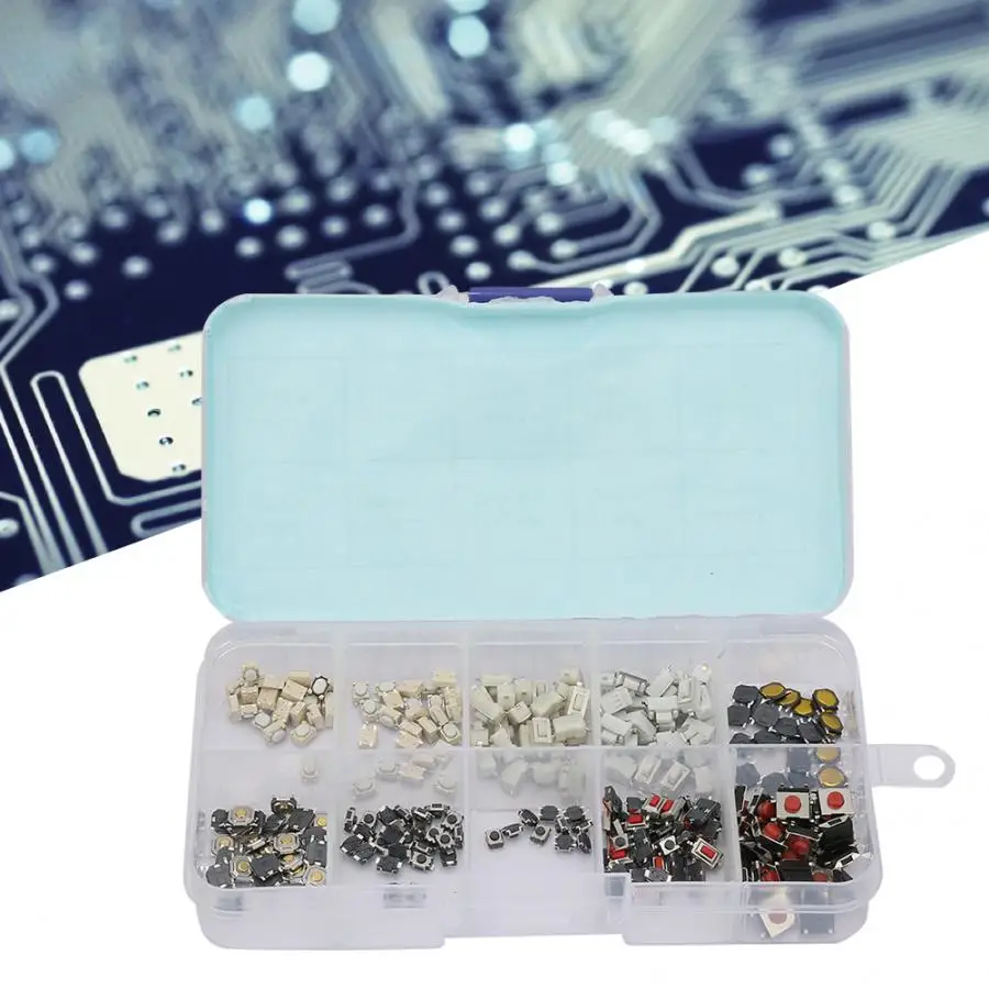 250 pcs Tact Switch Tactile Push Button Mixed 10 Types of Remote Control Tactile Push Switch Kit for Multiple Purposes
250 pcs Tact Switch Tactile Push Button Mixed 10 Types of Remote Control Tactile Push Switch Kit for Multiple Purposes
