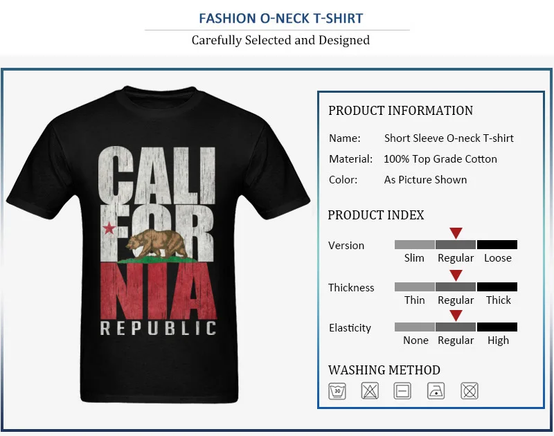 Design Father Day Cotton Round Collar Tops Shirts Short Sleeve Summer Sweatshirts Funky Print T Shirt Drop Shipping California Republic Bear Flag - Vintage Distressed