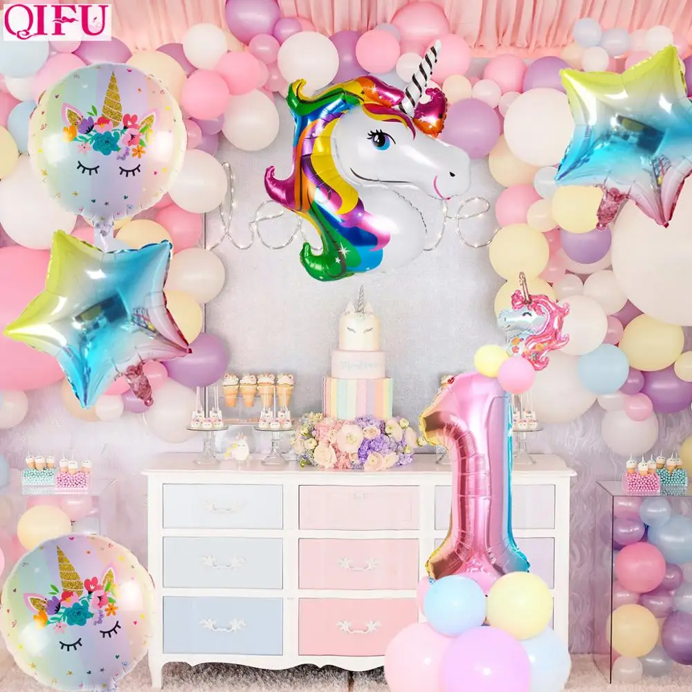 QIFU 6pcs/set Rainbow Gradient Unicorn Balloon Unicorn Birthday Party Decorations Kids Unicorn Party Supplies Foil Ballon Baloon
QIFU 6pcs/set Rainbow Gradient Unicorn Balloon Unicorn Birthday Party Decorations Kids Unicorn Party Supplies Foil Ballon Baloon