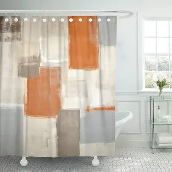 Gray Contemporary Beige and Orange Abstract Painting Brown White Blocks Gallery Grey Decor Shower Curtains Bathroom Curtain
Gray Contemporary Beige and Orange Abstract Painting Brown White Blocks Gallery Grey Decor Shower Curtains Bathroom Curtain