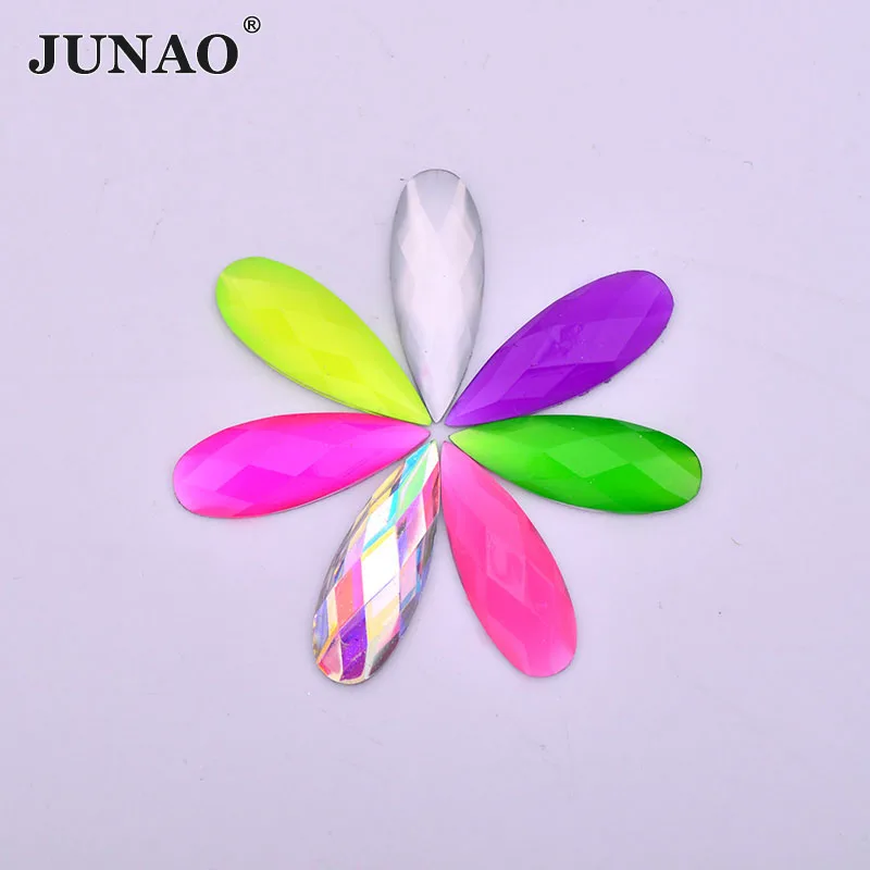 JUNAO 8x22mm 8 Color Crystal AB Rhinestones Applique Drop Stones Glue On Crystals Flat Back Resin Gems for DIY Scrapbook Crafts
JUNAO 8x22mm 8 Color Crystal AB Rhinestones Applique Drop Stones Glue On Crystals Flat Back Resin Gems for DIY Scrapbook Crafts