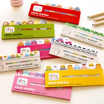 1X Cute Kawaii Fresh Cartoon Bookmark Memo Pad Sticky Note Paper Stickers Sticker Marker Korean Stationery School Supplies