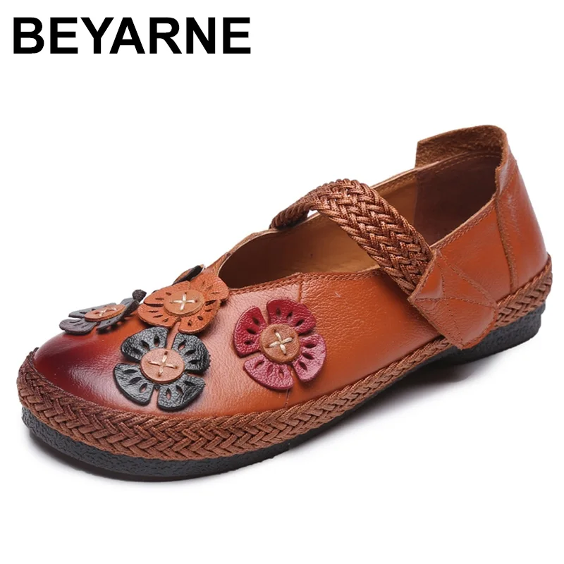 BEYARNE New Women's Soft Bottom Genuine Leather Flat Shoes Vintage Ladies Handmade Casual Flats Flower Zapatos Mujer FemaleE283
BEYARNE New Women's Soft Bottom Genuine Leather Flat Shoes Vintage Ladies Handmade Casual Flats Flower Zapatos Mujer FemaleE283