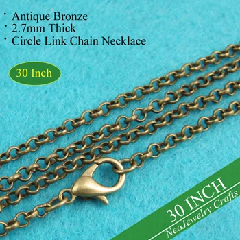 500 pcs - 30 inch Antique Bronze Rolo Chain Necklace, 30'' Circle Link Cable Chain, 30'' Rolo Chain, 30'' Chain Necklace
500 pcs - 30 inch Antique Bronze Rolo Chain Necklace, 30'' Circle Link Cable Chain, 30'' Rolo Chain, 30'' Chain Necklace