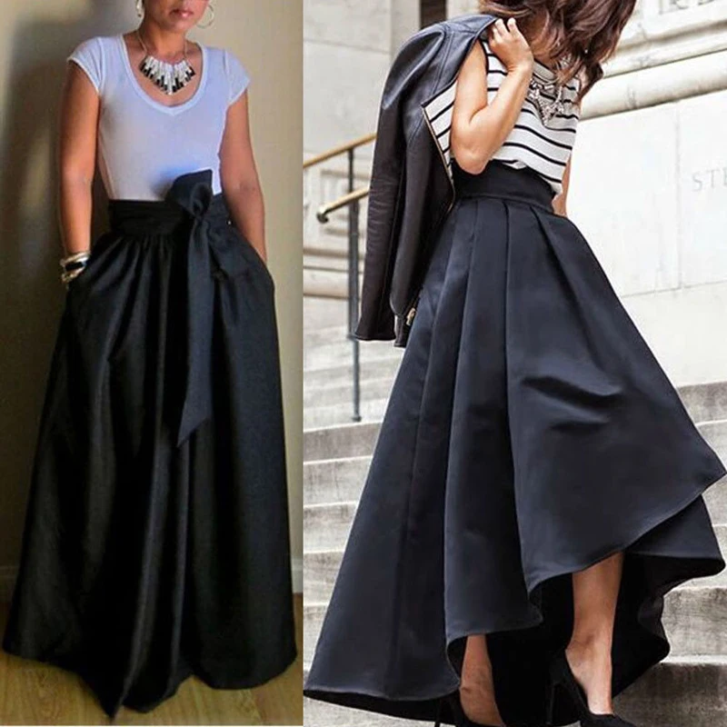 Vintage Summer Women's Stretch High Waist Bow Black A-Line Ankle-length Flared Skirt 2 Style Outfit Evening Party
Vintage Summer Women's Stretch High Waist Bow Black A-Line Ankle-length Flared Skirt 2 Style Outfit Evening Party