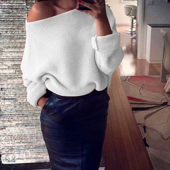 Cotton Sweater Women Winter Sexy Loose One Shoulder Clothes Solid Pullover Jumper For Female Causal Autumn Women Sweater 2020
Cotton Sweater Women Winter Sexy Loose One Shoulder Clothes Solid Pullover Jumper For Female Causal Autumn Women Sweater 2020