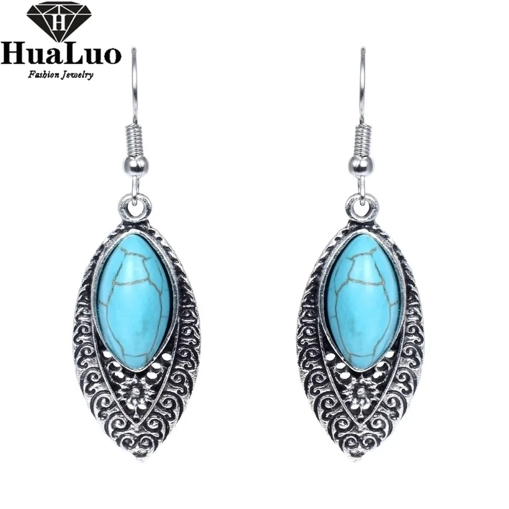 HUALUO Newest Bohemia Oval Round Imitate Gem Long Earrings Female Tibetan Antique Silver Earrings for Women EW2922
HUALUO Newest Bohemia Oval Round Imitate Gem Long Earrings Female Tibetan Antique Silver Earrings for Women EW2922