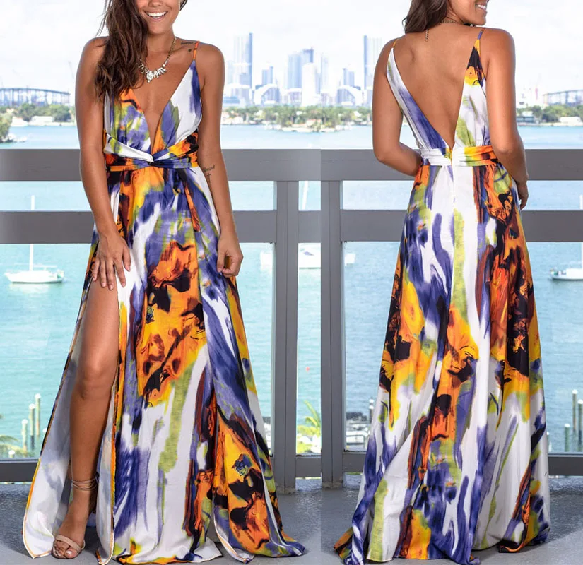 Women's Summer Maxi Dress 2019 Sleeveless Print Boho Style Backless Sexy Long Beach Sundress Robe Femme Elegant Party Dresses
Women's Summer Maxi Dress 2019 Sleeveless Print Boho Style Backless Sexy Long Beach Sundress Robe Femme Elegant Party Dresses