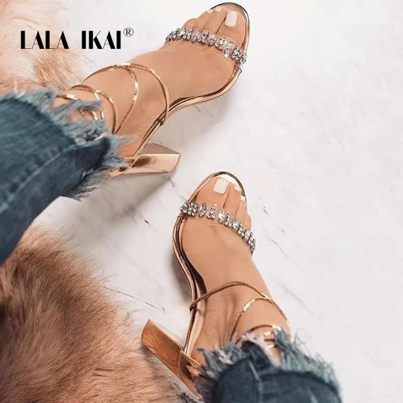 LALA IKAI/женские босоножки с ремешком на щиколотке платформе и высоком каблуке