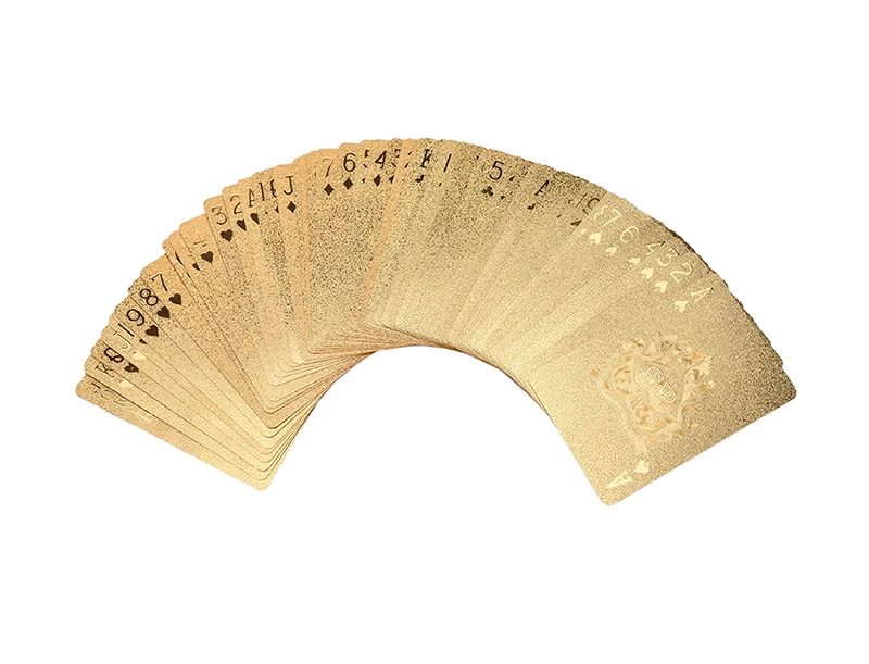 Одна колода золотой фольги ИГРАЛЬНЫЕ КАРТЫ Евро Стиль Пластиковые покерные