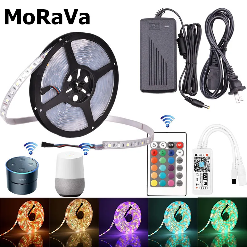 5M RGBW LED Strip+24Key WiFi LED Controller+12V 5A Power Adapter Wireless LED Tape Light Works With Android IOS Alexa IFTTT
5M RGBW LED Strip+24Key WiFi LED Controller+12V 5A Power Adapter Wireless LED Tape Light Works With Android IOS Alexa IFTTT
