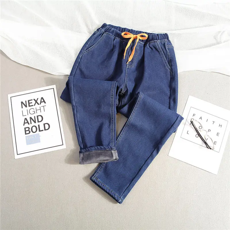 Plus-Size-5XL-Winter-Plus-Velvet-Warm-Jeans-Woman-Drawstring-High-Waist-Jeans-Denim-Long-Pants