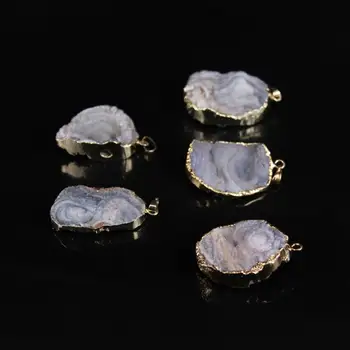 5pcs,Natural Agates Geode Freeform Slab Pendant with Gold edged,Raw Grey Chalcedony Geode Slice Nugget Pendant
5pcs,Natural Agates Geode Freeform Slab Pendant with Gold edged,Raw Grey Chalcedony Geode Slice Nugget Pendant