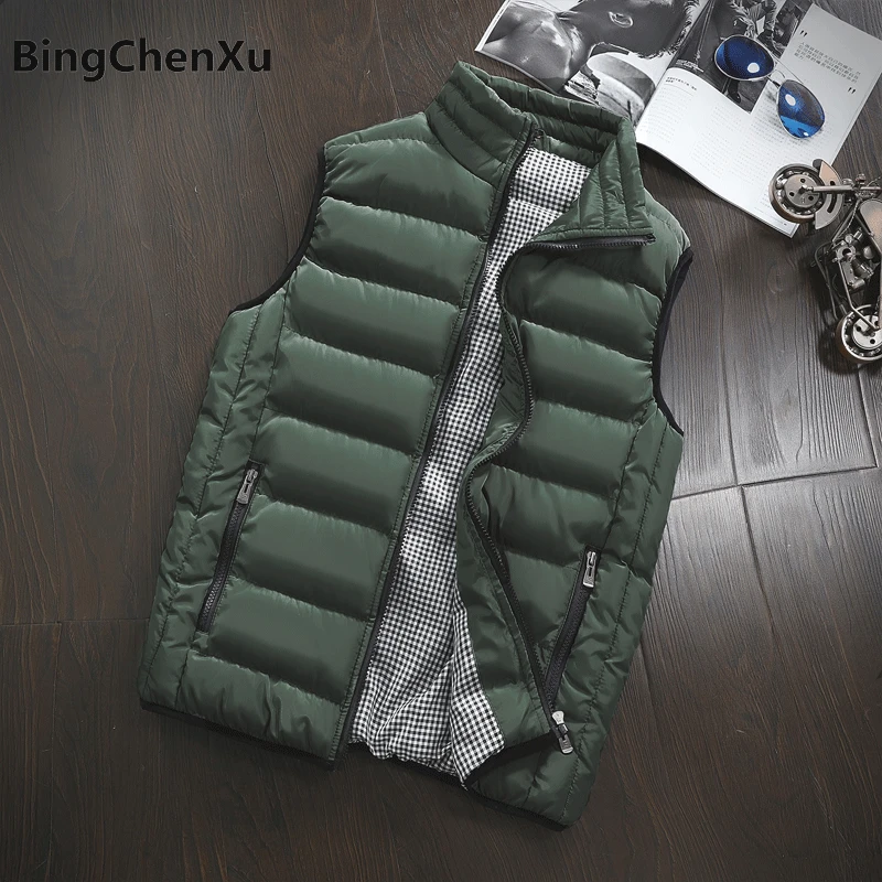 Bingchenxu Vest Men Fashion Men Windbreaker Down Vest Winter/Autumn cotton Tops 2018 brand new army green Sleevless Jacket 610
Bingchenxu Vest Men Fashion Men Windbreaker Down Vest Winter/Autumn cotton Tops 2018 brand new army green Sleevless Jacket 610
