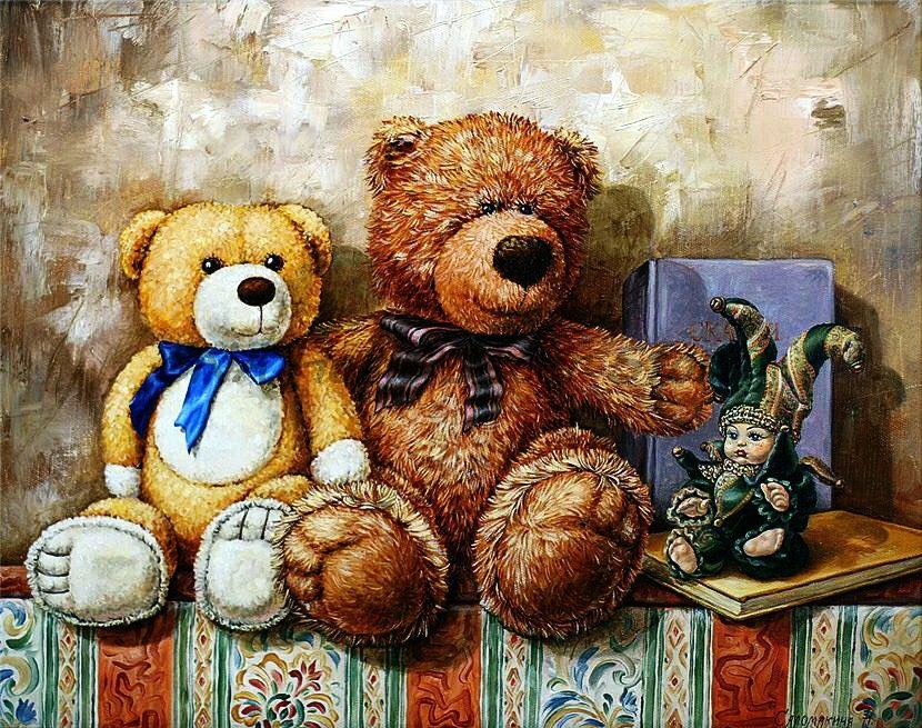 Картина для вышивки крестиком 5D с изображением медведя семьи|diamond painting|mosaic kitmosaic