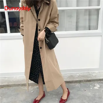 Women Autumn Long Sleeve Double Breasted Long Trench Coat Female Pocket Straight Shirt Windbreaker Manteau Femme Hiver Overcoat
Women Autumn Long Sleeve Double Breasted Long Trench Coat Female Pocket Straight Shirt Windbreaker Manteau Femme Hiver Overcoat