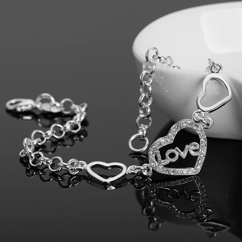 New Fashion Romantic I Love You Plated Heart Bracelet for Women Lovers Crystal Slider Chain Bracelets Jewelry
New Fashion Romantic I Love You Plated Heart Bracelet for Women Lovers Crystal Slider Chain Bracelets Jewelry