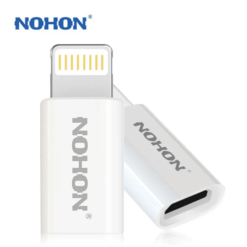 

NOHON 8pin USB Adapter Plug To Micro USB Cable Charger For iPhone 8 7 6 6S Plus 5 5S 5C iPad iPod Fast Charging Data Sync Connector