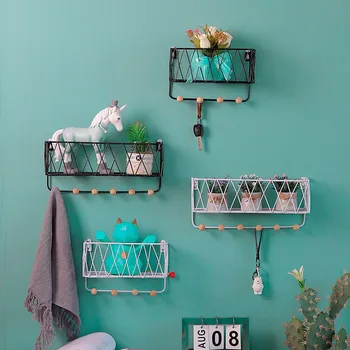 Creative Iron Wood Combination Wall Decoration Storage Rack And Wrought Iron Hanging Basket Multi-Function Hook Bedroom Shelf
Creative Iron Wood Combination Wall Decoration Storage Rack And Wrought Iron Hanging Basket Multi-Function Hook Bedroom Shelf