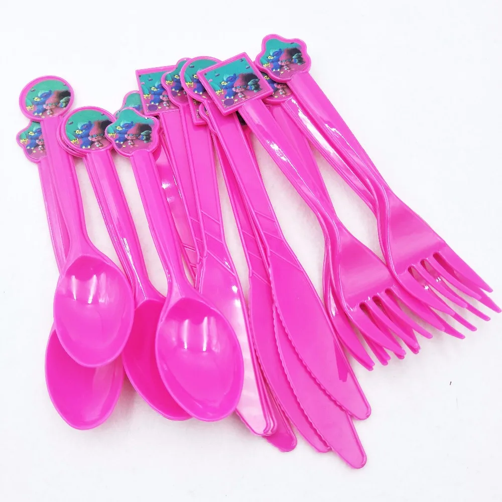 30pcs/set Trolls Disposable Plastic Knife/Fork/Spoon Kids Birthday Baby Shower Trolls happy birthday Decoration Party Supplies 
30pcs/set Trolls Disposable Plastic Knife/Fork/Spoon Kids Birthday Baby Shower Trolls happy birthday Decoration Party Supplies