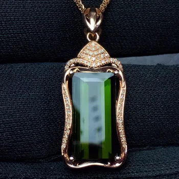 Fine Jewelry Real 18K Rose Gold 100% Natural Green Tourmaline Female Diamonds Gemstone Diamond Women's Pendants Necklaces
Fine Jewelry Real 18K Rose Gold 100% Natural Green Tourmaline Female Diamonds Gemstone Diamond Women's Pendants Necklaces