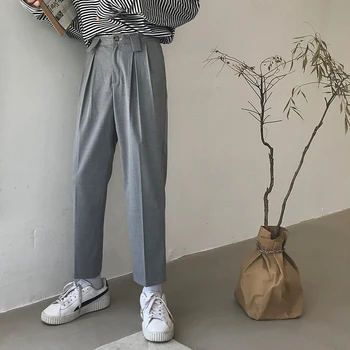 Men's trousers 2019 summer new port wind loose solid color nine points trousers gentleman Slim business casual men's clothing 
Men's trousers 2019 summer new port wind loose solid color nine points trousers gentleman Slim business casual men's clothing