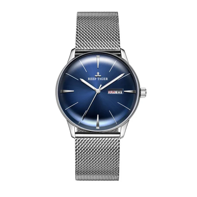 Reef Tiger Aurora Serier RGA8238 Men Fashion Business Ultra Thin Dual Calendar Dial Automatic Mechanical Wrist Watch - Steel
Reef Tiger Aurora Serier RGA8238 Men Fashion Business Ultra Thin Dual Calendar Dial Automatic Mechanical Wrist Watch - Steel