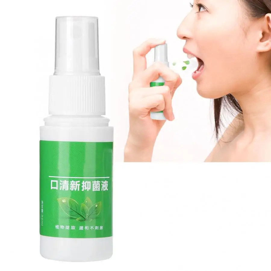 30 grams of breath freshener spray oral odor antibacterial oral spray mouth ulcer toothache bad breath treatment
30 grams of breath freshener spray oral odor antibacterial oral spray mouth ulcer toothache bad breath treatment
