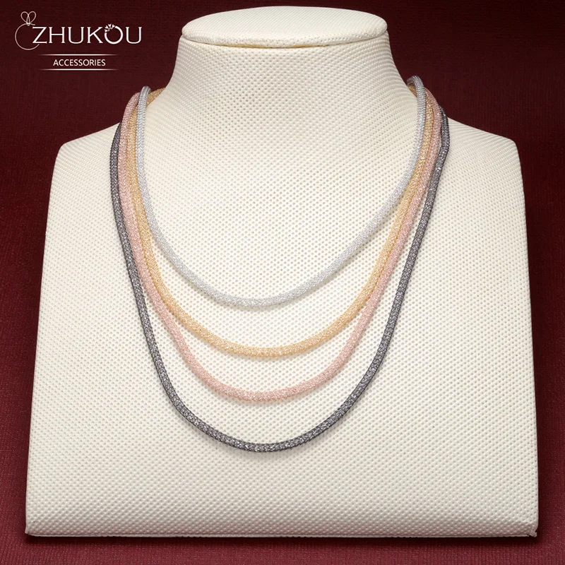 ZHUKOU 2.5x67.5mm Fashion Romantic Brass Cubic Zirconia Chain for Women High Quality Korean Handmade Necklack model:VL10
ZHUKOU 2.5x67.5mm Fashion Romantic Brass Cubic Zirconia Chain for Women High Quality Korean Handmade Necklack model:VL10