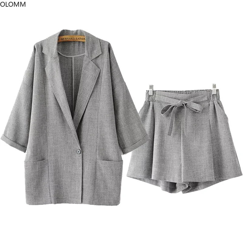 Women's suits 2019 summer new fashion women's casual loose thin section long suit jacket elastic waist shorts two-piece
Women's suits 2019 summer new fashion women's casual loose thin section long suit jacket elastic waist shorts two-piece