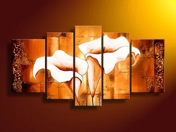 5 Panel Wall Art No Framed Modern Abstract Acrylic Flower Orange Callas Dark Brown Oil Painting On Canvas with framed
5 Panel Wall Art No Framed Modern Abstract Acrylic Flower Orange Callas Dark Brown Oil Painting On Canvas with framed