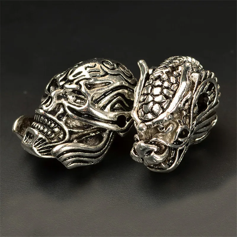 2 PCS Punk Metal Alloy Dragon Head/Skeleton Antique Silver Spacer Beads Hole Beads For Jewelry Making
2 PCS Punk Metal Alloy Dragon Head/Skeleton Antique Silver Spacer Beads Hole Beads For Jewelry Making