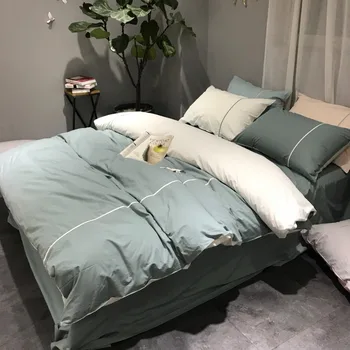 green and beige double-side Reversible duvet cover sets with Piping 4 Piece 100% cotton 60S percale bed linen queen king bedding
green and beige double-side Reversible duvet cover sets with Piping 4 Piece 100% cotton 60S percale bed linen queen king bedding